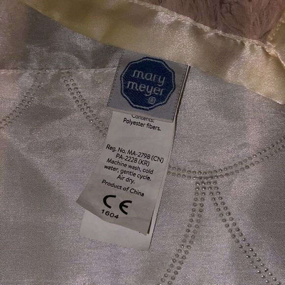 Mary Meyer Baby Lush Puppy Lovey Cream Satin Trim Security Blanket Plush - Picture 7 of 7